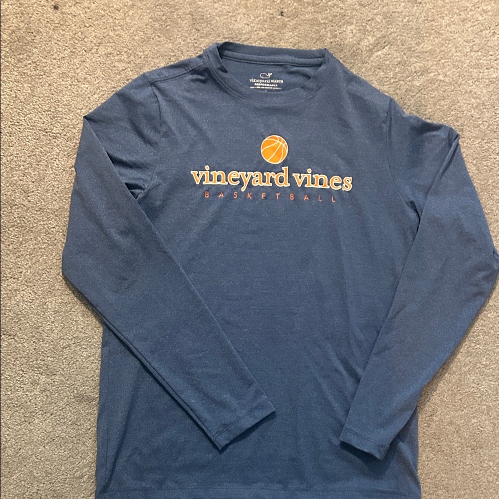 Vineyard Vines Boy’s Blue Basketball Long Sleeve Tee